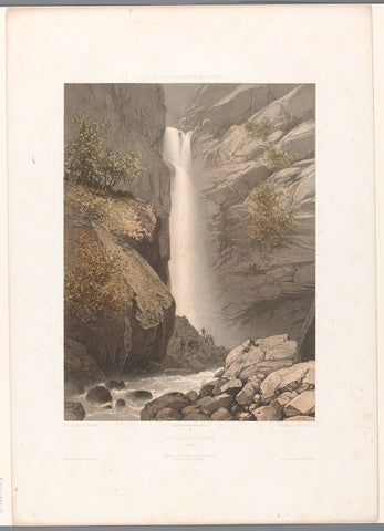 Zicht op de Dard-waterval, Eugène Cicéri, 1859 Canvas Print