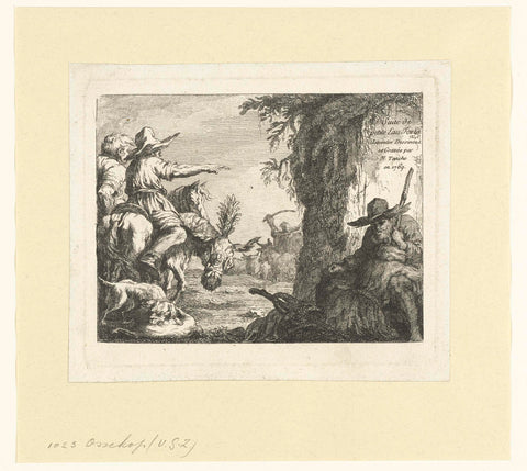 Title page with shepherds, Nicolas Tanché, 1769 Canvas Print