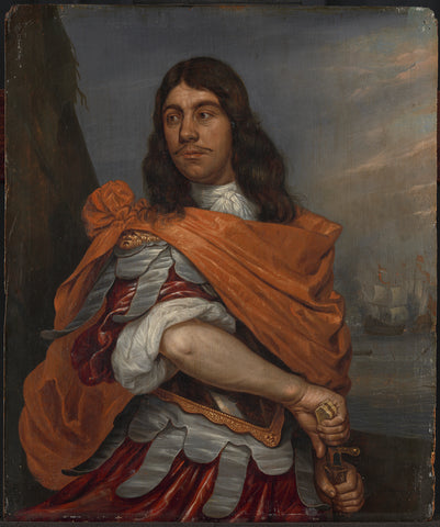 Portrait of Lieutenant-Admiral Cornelis Tromp in Roman Costume, Abraham Evertsz. van Westerveld, 1650 - 1692 Canvas Print