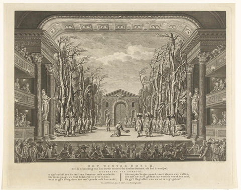 Decor met het winterbos in de Nieuwe Schouwburg te Amsterdam, Cornelis Brouwer, 1788 Canvas Print