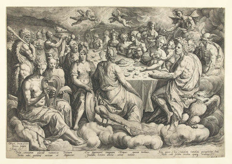 Banquet of the Gods during the wedding of Peleus and Thetis, Jacob de Gheyn (II), 1589 Canvas Print