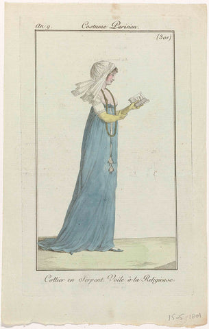 Snake necklace. Voile à la Religieuse, anonymous, 1801 Canvas Print