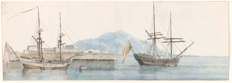 View of the small port of Palermo, Louis Ducros, 1778 Canvas Print