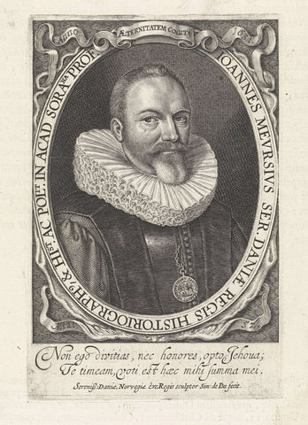 Portrait of Johannes Meursius, Simon van de Passe, 1631 Canvas Print