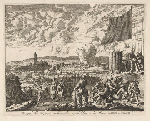 Beleg van Steenwijk door Rennenberg, 1580-1581, Jan Luyken, 1678 - 1680 Canvas Print