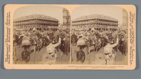 View of the Church Square where Lord Roberts (Frederick Sleigh Roberts) and his men celebrate the capitulation of Pretoria, June 5, 1900, anonymous, 1901 Canvas Print