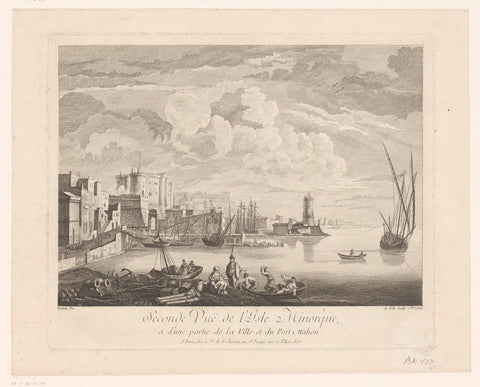 View of Maó in Minorca, A.J. Defehrt, 1756 Canvas Print