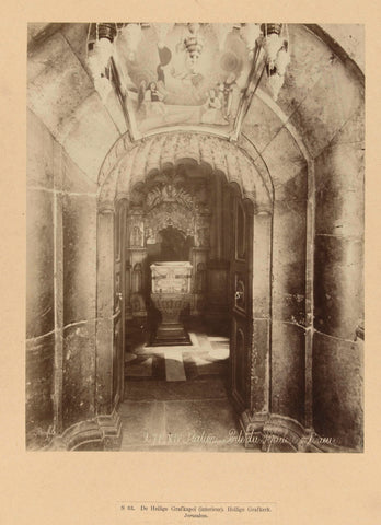 S 33. The Chapel of the Holy Sepulchre (interior). Church of the Holy Sepulchre. Jerusalem, Félix Bonfils, c. 1895 - c. 1915 Canvas Print