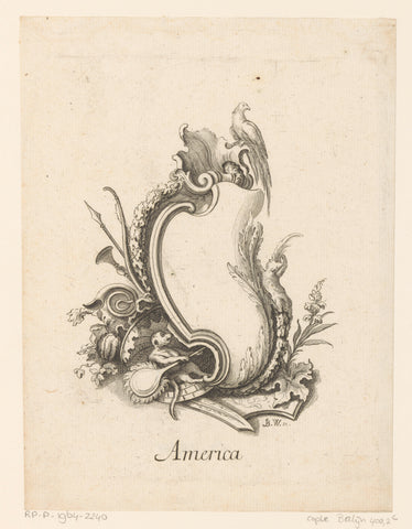 America, Benedikt Winkler, 1750 - 1770 Canvas Print