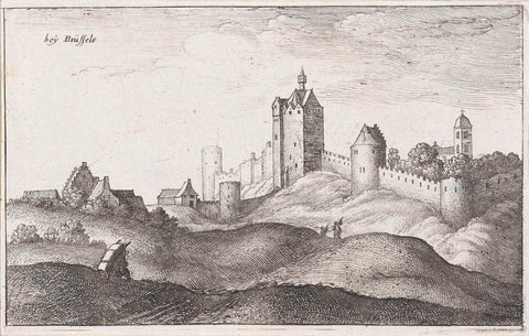 Landscape with city walls near Brussels, Wenceslaus Hollar, 1664 Canvas Print