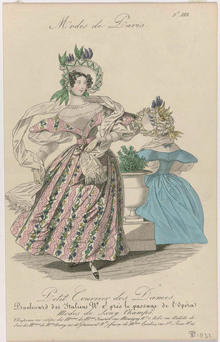 Petit Courrier des Dames, 1832, No. 888 : Chapeau en crêp (...), anonymous, 1832 Canvas Print