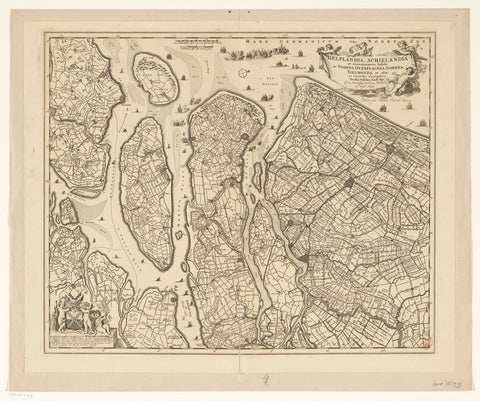 Map of Delfland, Schieland and the South Holland Islands, anonymous, 1720 - 1775 Canvas Print