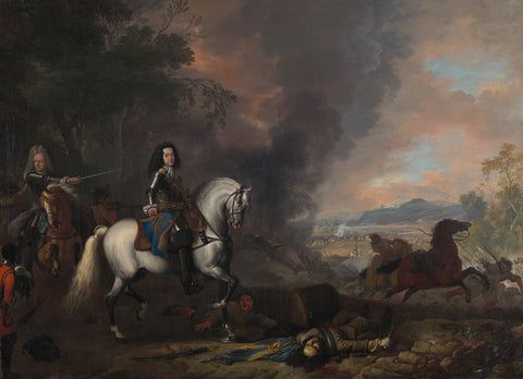 Henry Casimir II, Prince of Nassau-Dietz, in a Battle, Jan van Huchtenburg, 1692 Canvas Print