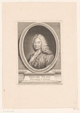 Portret van Bernard Picart, Pierre Alexandre Aveline, 1757 Canvas Print