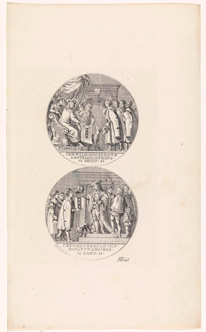 Two medals with historical performances, Abraham Vinkeles, 1800 - 1864 Canvas Print