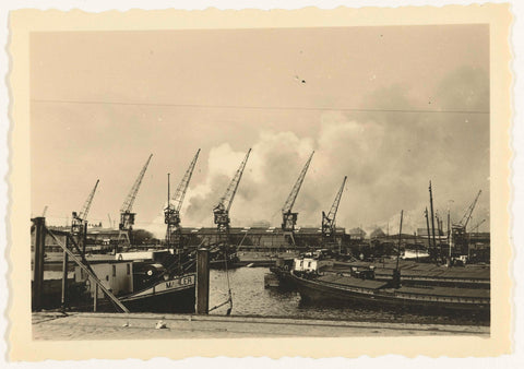 Port of Rotterdam on 15 May 1940, anonymous, 1940 Canvas Print