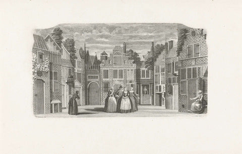 Theatre décor: De Gemeene Buurt, Jan Punt, 1760 - 1765 Canvas Print