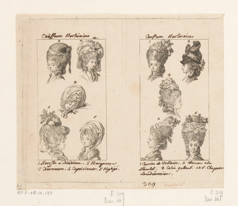 Women's hairstyles and headgear, Daniel Nikolaus Chodowiecki, 1779 Canvas Print