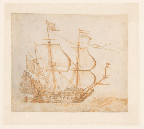 Het schip Eendracht, Alven Rost (attributed to), 1658 Canvas Print