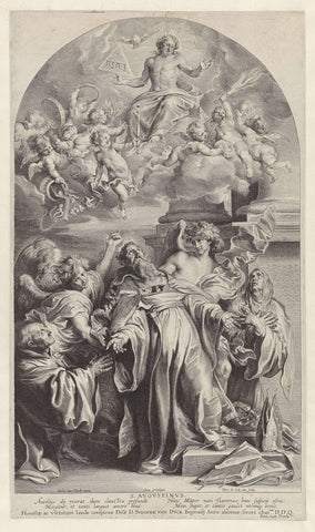 Vision of Saint Augustine, Pieter de Jode (II), 1628 - 1670 Canvas Print