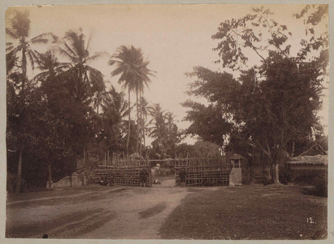 Western gate of Mataram during Lombok expedition 1894, Christiaan Johan Neeb (attributed to), in or after 1894 Canvas Print