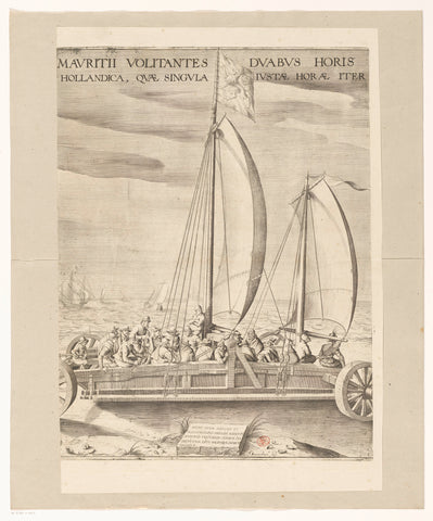 The sail wagon of Simon Stevin (middle plate), 1602, Willem Isaacsz. of Swanenburg, 1652 Canvas Print