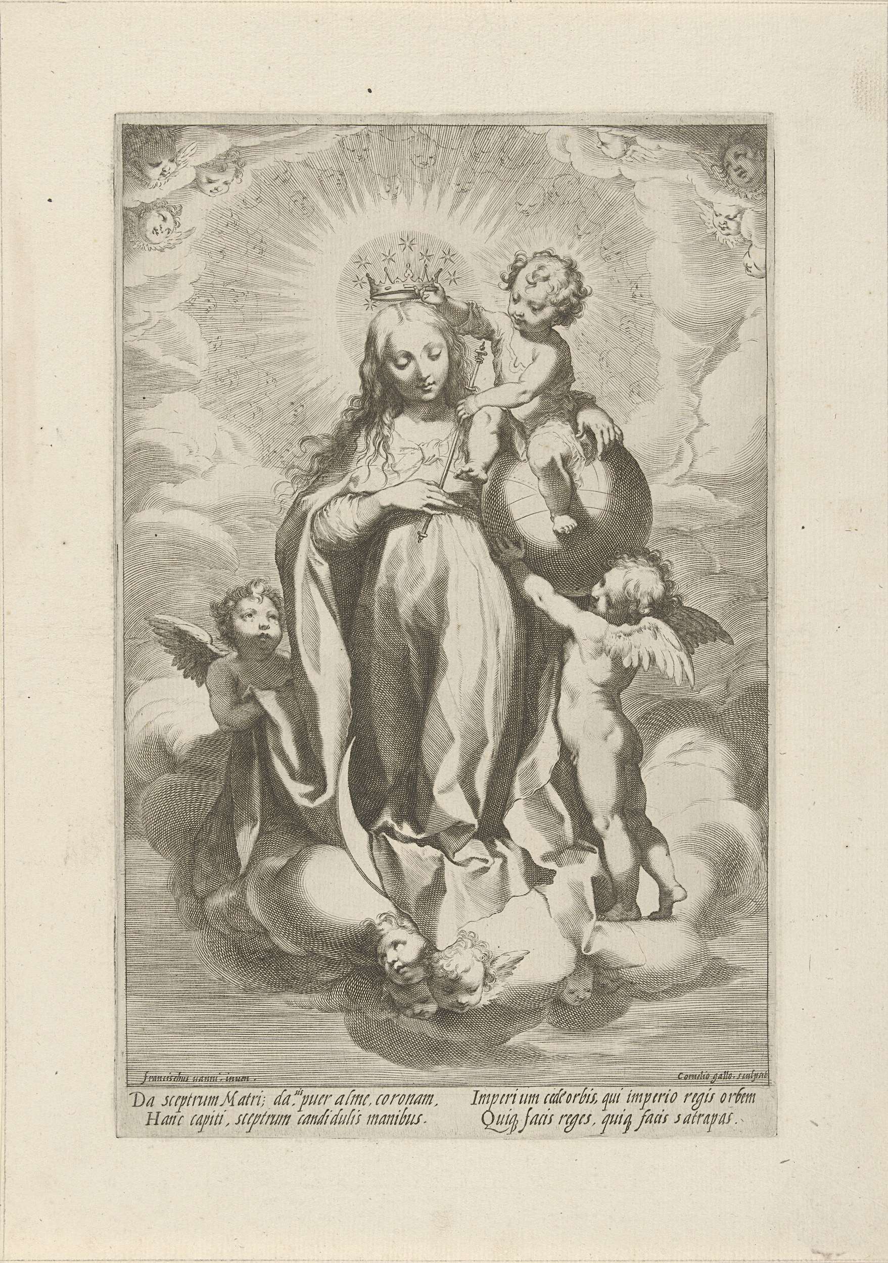 Coronation of Mary, Cornelis Galle (I), 1586 - | CanvasPrints.com