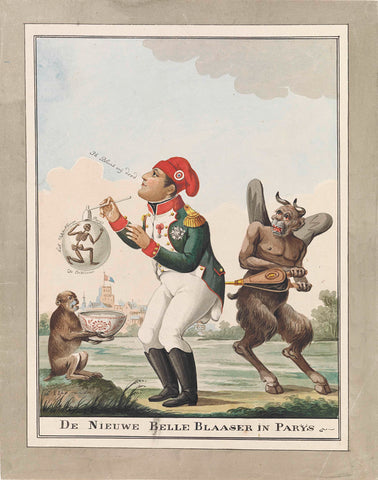 Napoleon as bubble blower, 1815, Wijnand Esser, 1815 Canvas Print