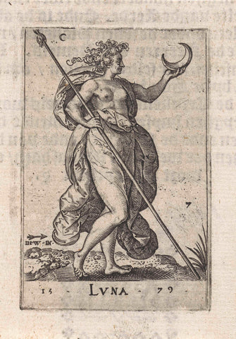 Luna, Johannes Wierix, 1609 Canvas Print