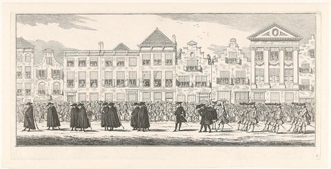 Court servants in the funeral procession of Anna van Hannover in Delft, 1759, Simon Fokke, 1759 - 1761 Canvas Print