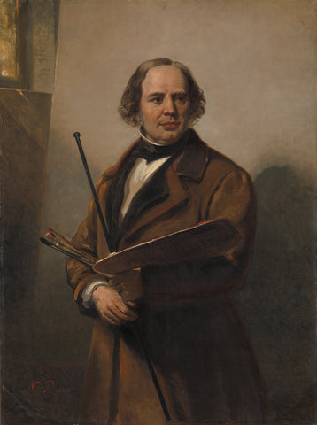 Jan Willem Pieneman, Painter, Father of Nicolaas Pieneman, Nicolaas Pieneman, 1860 Canvas Print