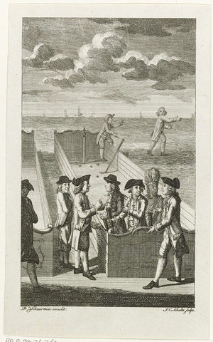 Kolfspel als allegorie op de Nederlandse en Franse hulp aan Amerika tegen Engeland, 1782, Johan Christoffel Schultsz, 1782 Canvas Print