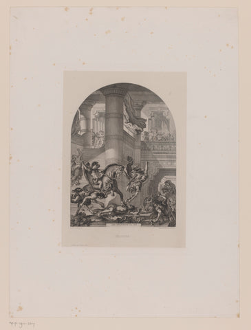 Verdrijving van Heliodorus uit de tempel, Léopold Flameng, 1861 Canvas Print