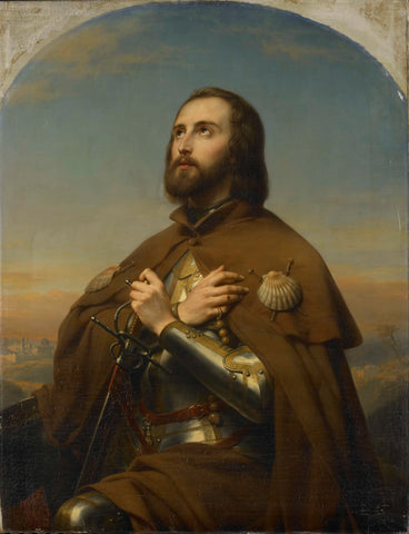 Eberhard (1445-96), Duke of Würtemberg, as a Pilgrim in the Holy Land, Nicaise De Keyser, 1846 Canvas Print