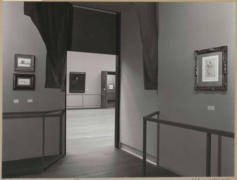 Corner of a room with three prints and a passage with a view of a painting, c. 1969 Canvas Print