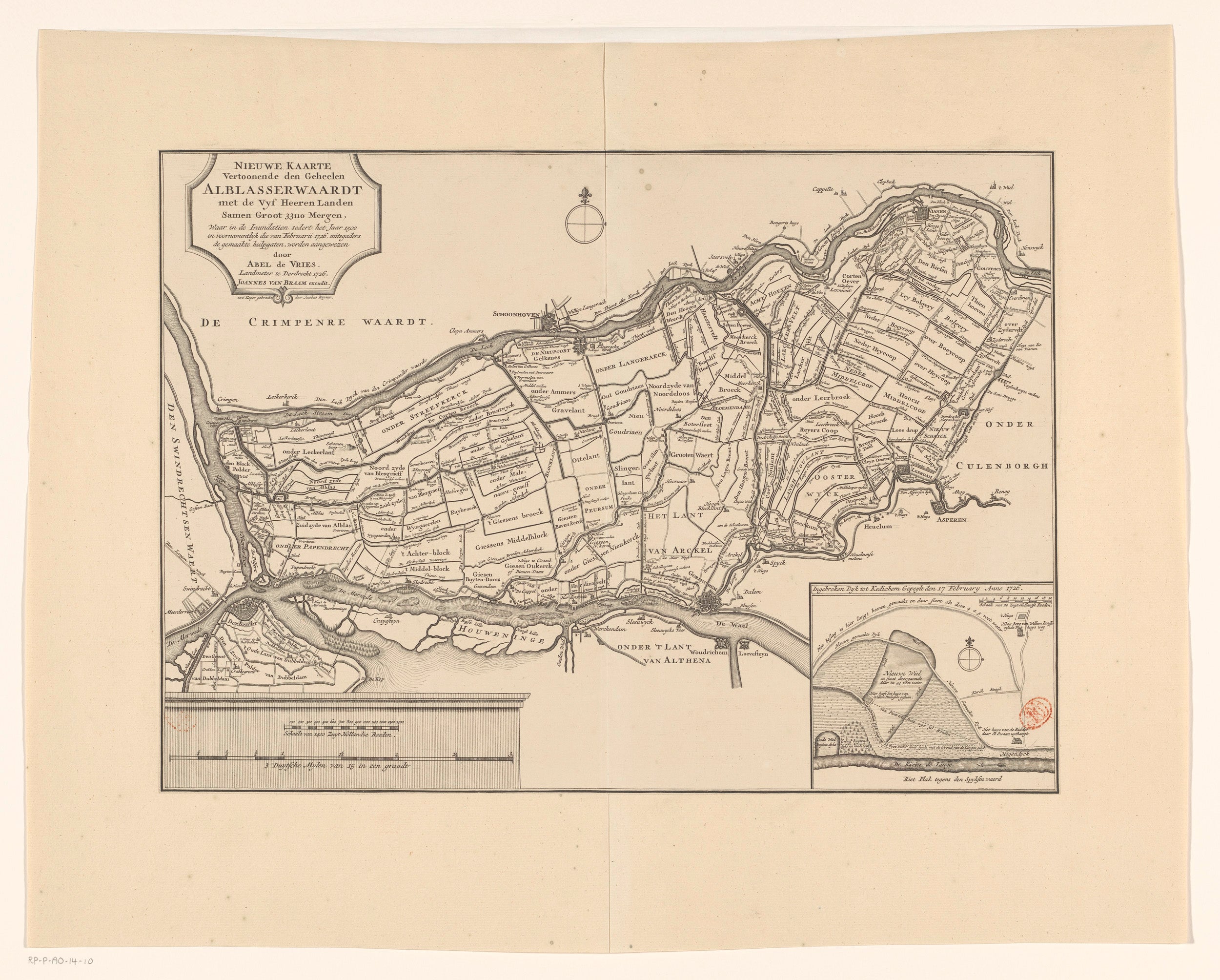 Map of the Alblasserwaard and the Five Lords, | CanvasPrints.com