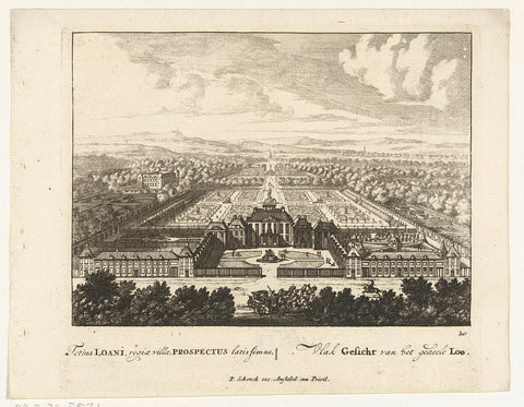 Gezicht op Paleis het Loo vanuit vogelvlucht, Jan van Call (I), 1695 - 1705 Canvas Print