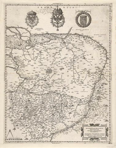 Map of Brabant, Jacob Bos, 1558 Canvas Print