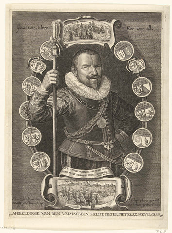 Portrait of Pieter Pietersz. Heyn, Crispijn van de Passe (II), 1629 Canvas Print