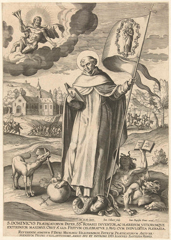 Saint Dominic, Jan Collaert (II), 1576 - 1628 Canvas Print