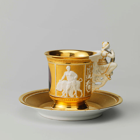 Cup and saucer with the portrait of Philips, Count of Flanders, Königliche Porzellan Manufaktur, c. 1867 Canvas Print