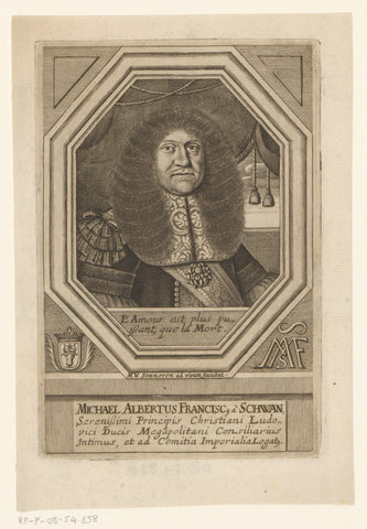 Portrait of Michael Albertus Francis von Schwan, Matthias van Sommer, c. 1667 Canvas Print