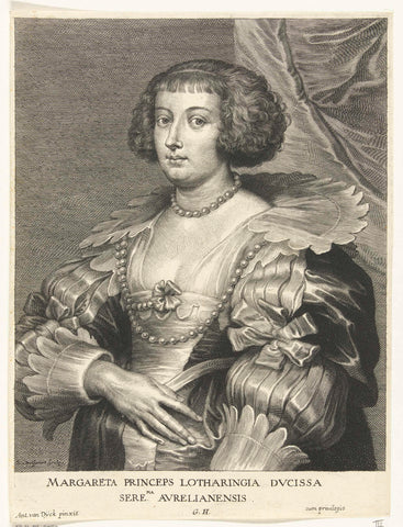 Portrait of Margaret, Princess of Lorraine, Schelte Adamsz. Bolswert, 1615 - 1659 Canvas Print