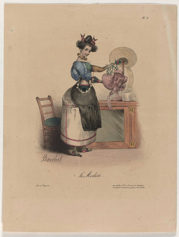 La Modiste, 1832, No. 6, Delaporte, c. 1832 Canvas Print