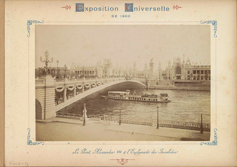 View of the Pont Alexandre-III and the Esplanade des Invalides in Paris, Neurdein Frères, 1900 Canvas Print