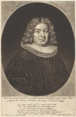 Portret van de theoloog Johann Gunther, Pieter Schenk (I), 1670 - 1713 Canvas Print