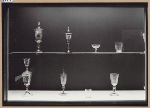 Display case with German glass from the 18th century, 1962 Canvas Print