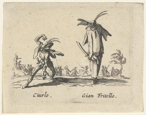 Two street artists like Ciurlo and Gian Fritello, Jacques Callot, 1622 - 1670 Canvas Print