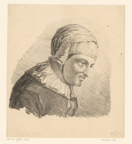 Vrouw met muts, Jacobus Adrianus Weiland, 1819 Canvas Print