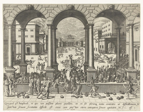 Massacre under the Roman Triumvirate, Hieronymus Cock, 1565 - 1569 Canvas Print